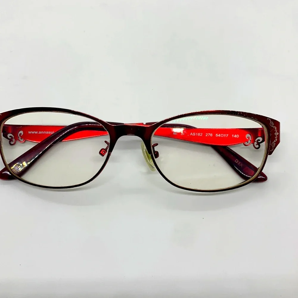 Anna Sui Glasses Red Burgundy D1X AS182 276 54 17 140 Butterfly Feminine Casual